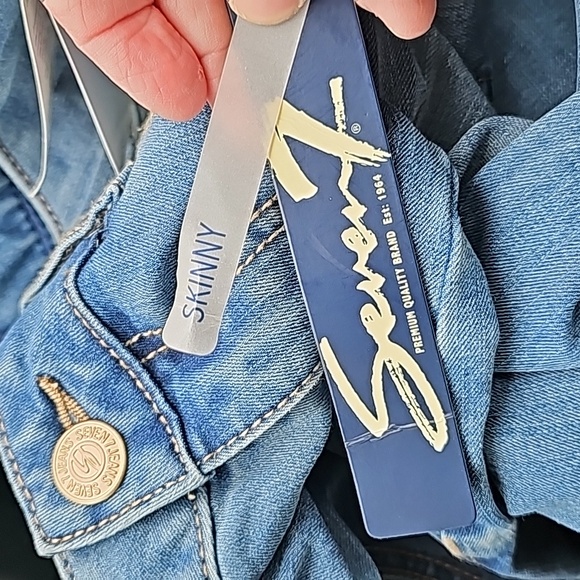 Seven 7 High Rise Skinny Jeans Size 6 Venus Blue 4-way stretch NWT MSRP $64 - Picture 6 of 15